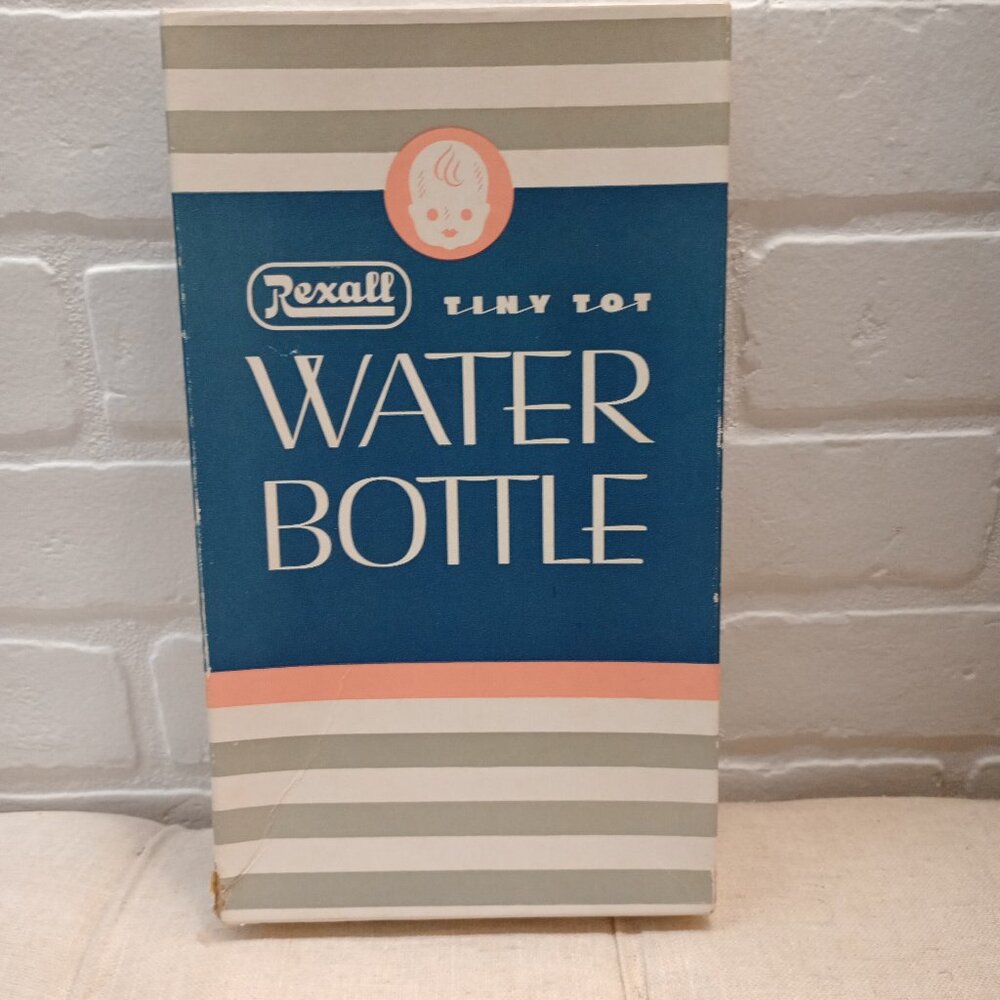 Vintage Rexall Tiny Kuddle Kitty Pink Water Bottle N401 With Box